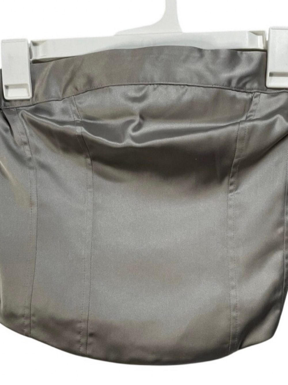 wild fable Silver Strapless Satin Bustier Top